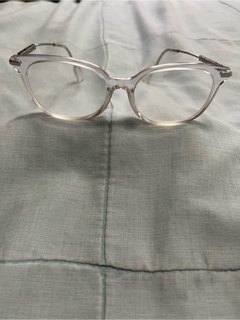 Burberry Clear/Cream Round Women's Eyeglasses